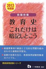 教職教養　教育史　これだけは暗記しとこう　２０１３