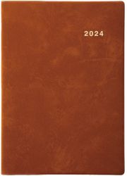 ３２２７　ＳＡＮＮＯ　ＮＥＷブロック・Ｂ５判（茶）　２０２４年版　１月始まり手帳