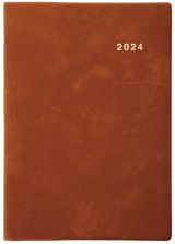 ３２２１　ＳＡＮＮＯ　ＮＥＷブロック・Ａ５判（茶）　２０２４年版　１月始まり手帳