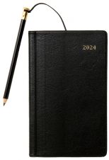 １２２１　産能手帳（鉛筆付き）（黒）　２０２４年版　１月始まり手帳